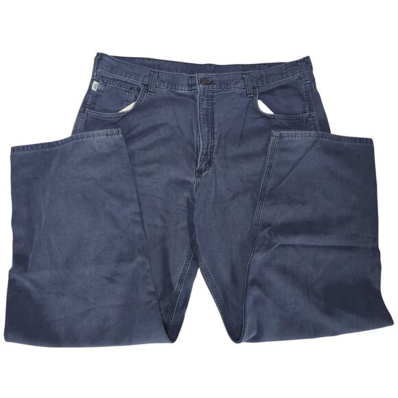 Carhartt FR Work Pants Mens 40x30 Navy Blue Flame Resistant Utility Faded - Picture 1 of 14
